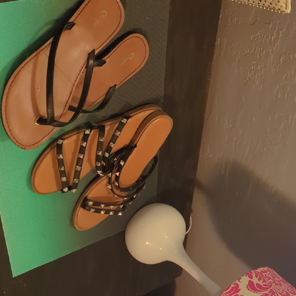 Chic Tan Sandals with Studded Straps